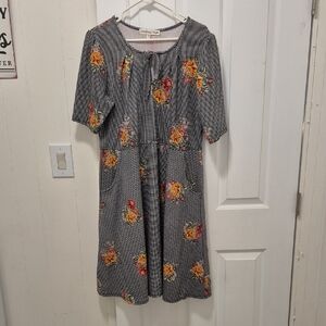 Floral Checkered Dress 2xl
